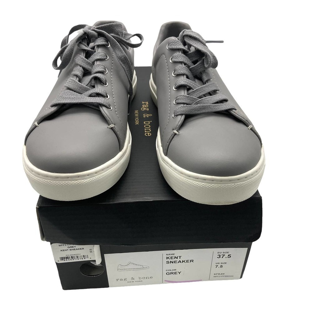 NEW RAG & BONE Kent embossed two-tone leather sneakers - Picture 7 of 7